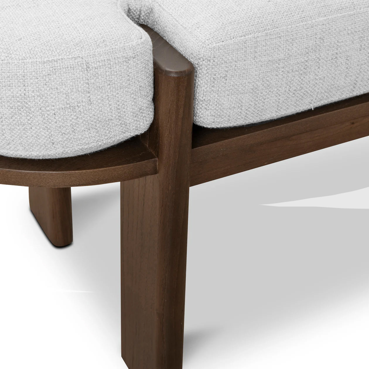 Ex Display - Jahoda 1.6m Walnut Elm Bench - Natural Linen Bench Nicki-Core