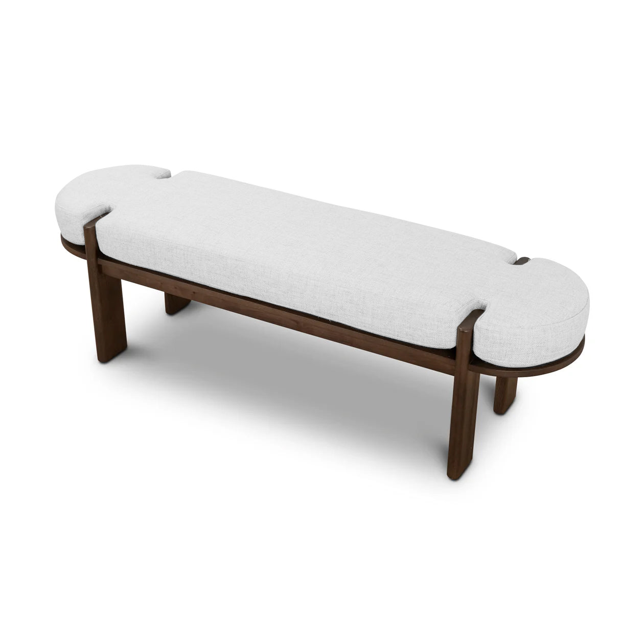 Ex Display - Jahoda 1.6m Walnut Elm Bench - Natural Linen Bench Nicki-Core