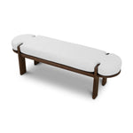 Ex Display - Jahoda 1.6m Walnut Elm Bench - Natural Linen Bench Nicki-Core