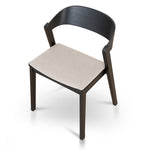 Ex Display - Davis Black Dining Chair - Grey Seat Dining Chair Swady-Core