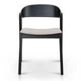 Ex Display - Davis Black Dining Chair - Grey Seat Dining Chair Swady-Core