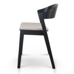 Ex Display - Davis Black Dining Chair - Grey Seat Dining Chair Swady-Core