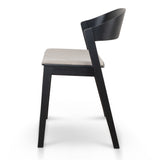 Ex Display - Davis Black Dining Chair - Grey Seat Dining Chair Swady-Core
