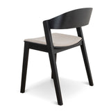 Ex Display - Davis Black Dining Chair - Grey Seat Dining Chair Swady-Core