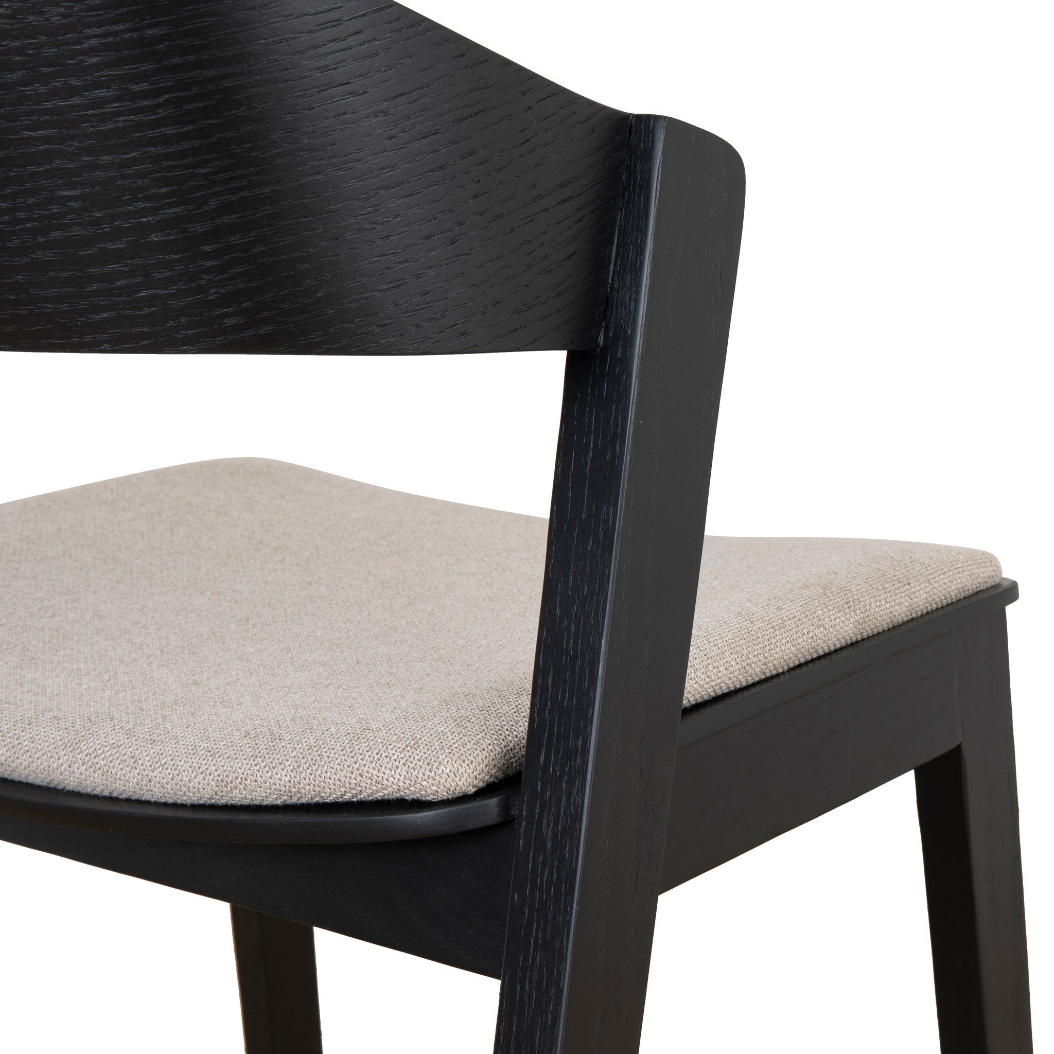 Ex Display - Davis Black Dining Chair - Grey Seat Dining Chair Swady-Core