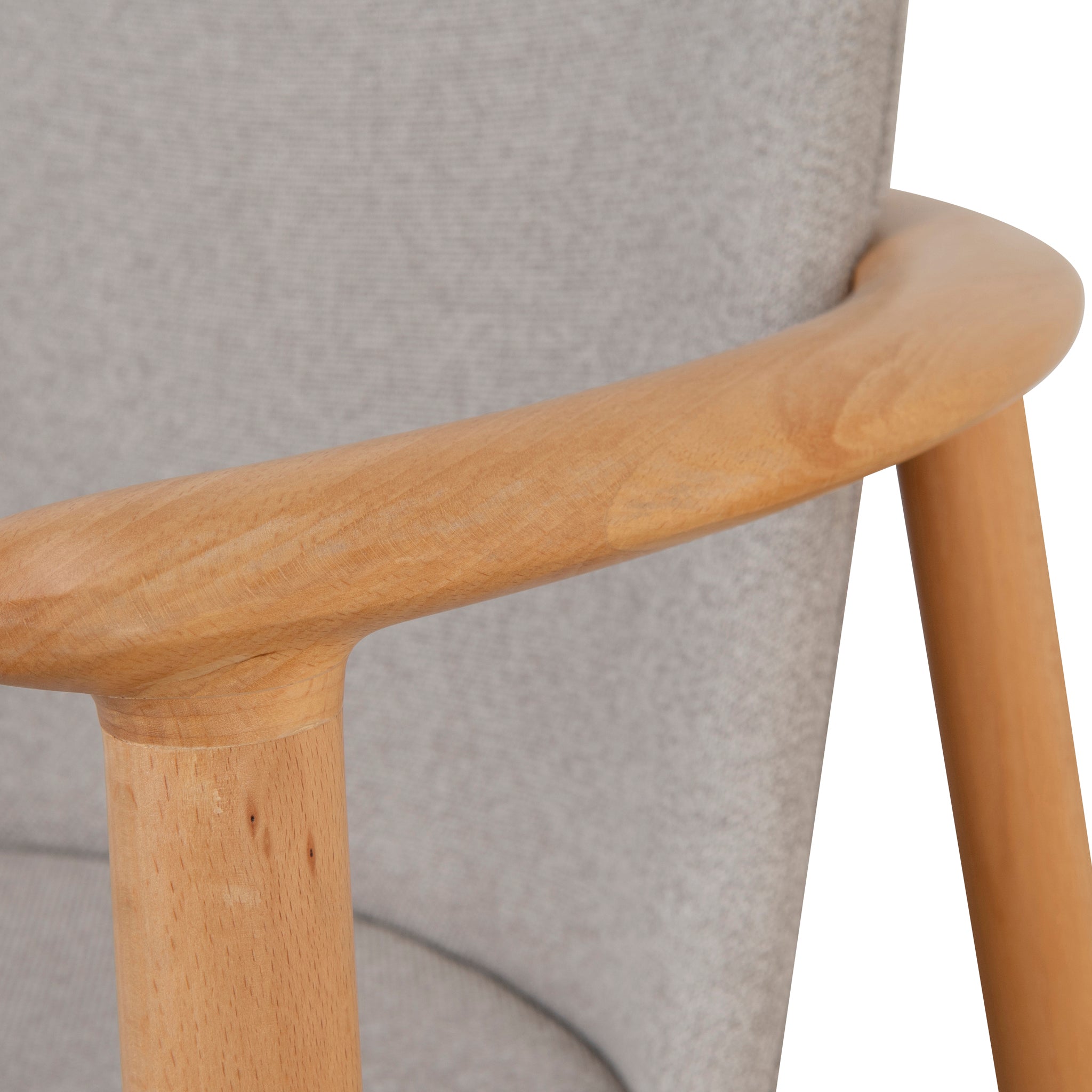 Set of 2 - Paul Natural Dining Armchair - Grey Seat Dining Chair Swady-Core