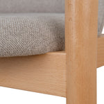 Set of 2 - Paul Natural Dining Armchair - Grey Seat Dining Chair Swady-Core