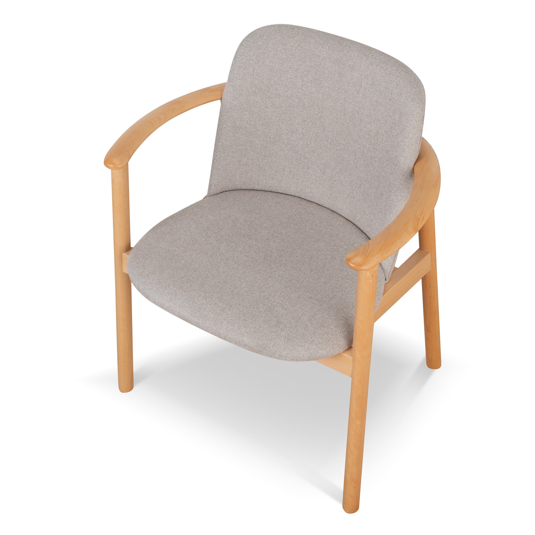 Set of 2 - Paul Natural Dining Armchair - Grey Seat Dining Chair Swady-Core