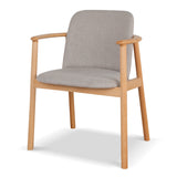 Set of 2 - Paul Natural Dining Armchair - Grey Seat Dining Chair Swady-Core