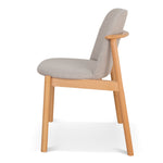 Set of 2 - Paul Natural Dining Chair - Grey Seat Dining Chair Swady-Core