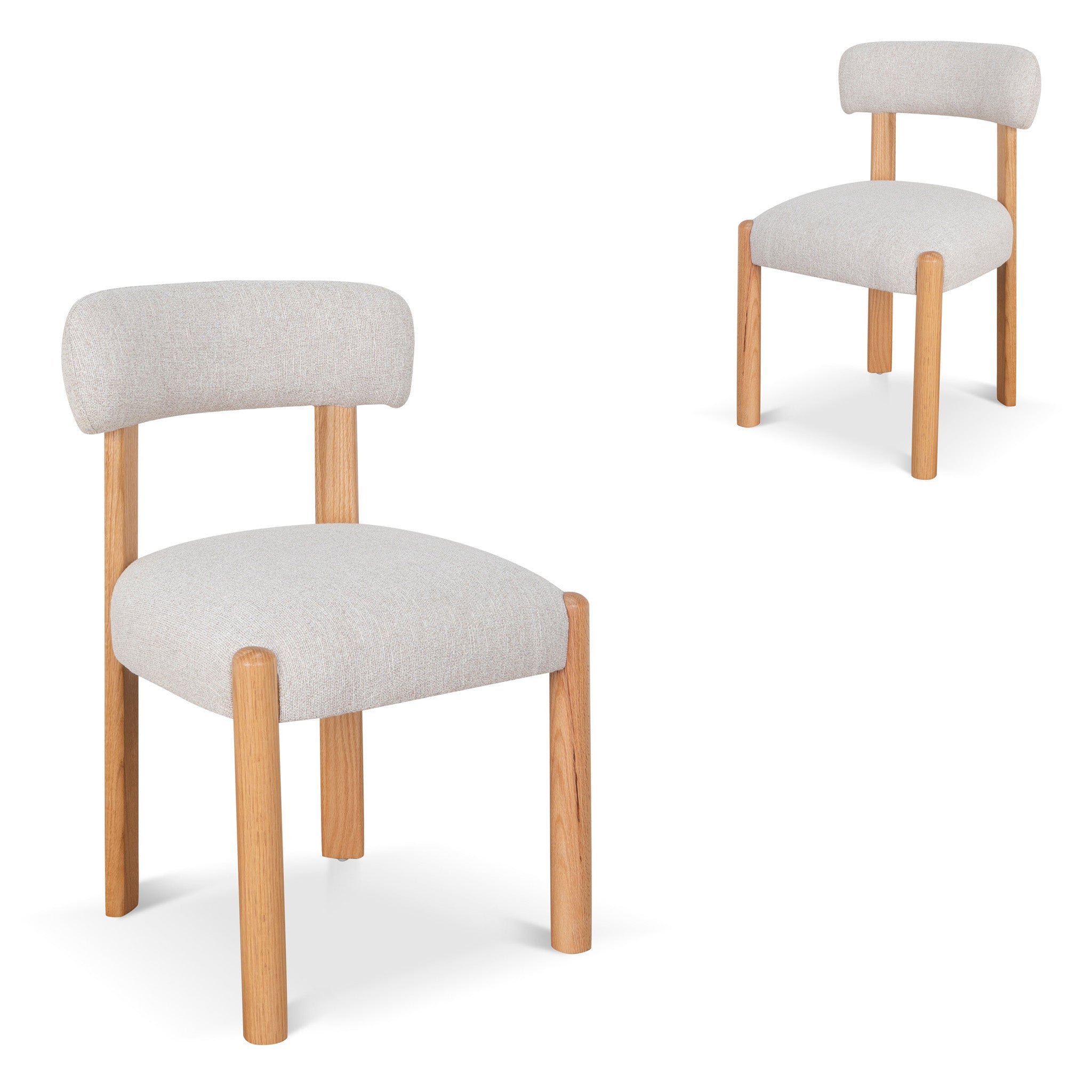 Set of 2 - Cartaya Oak Dining Chair - Coastal Beige Dining Chair MYI-Core
