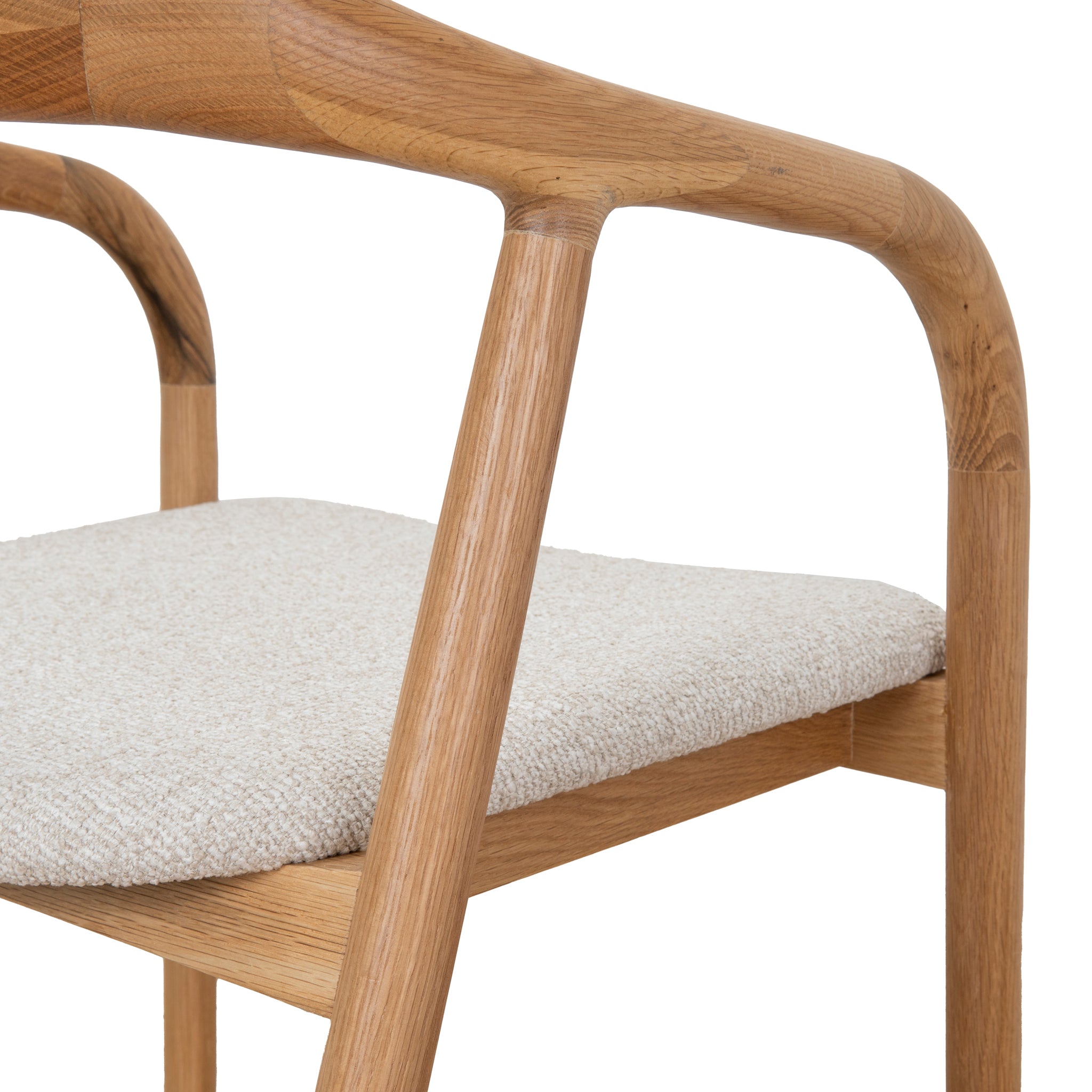 Set of 2 - Caspar Natural Dining Armchair - Beige Dining Chair Swady-Core