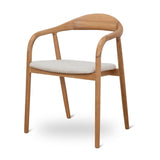 Ex Display - Caspar Natural Dining Armchair - Beige Dining Chair Swady-Core