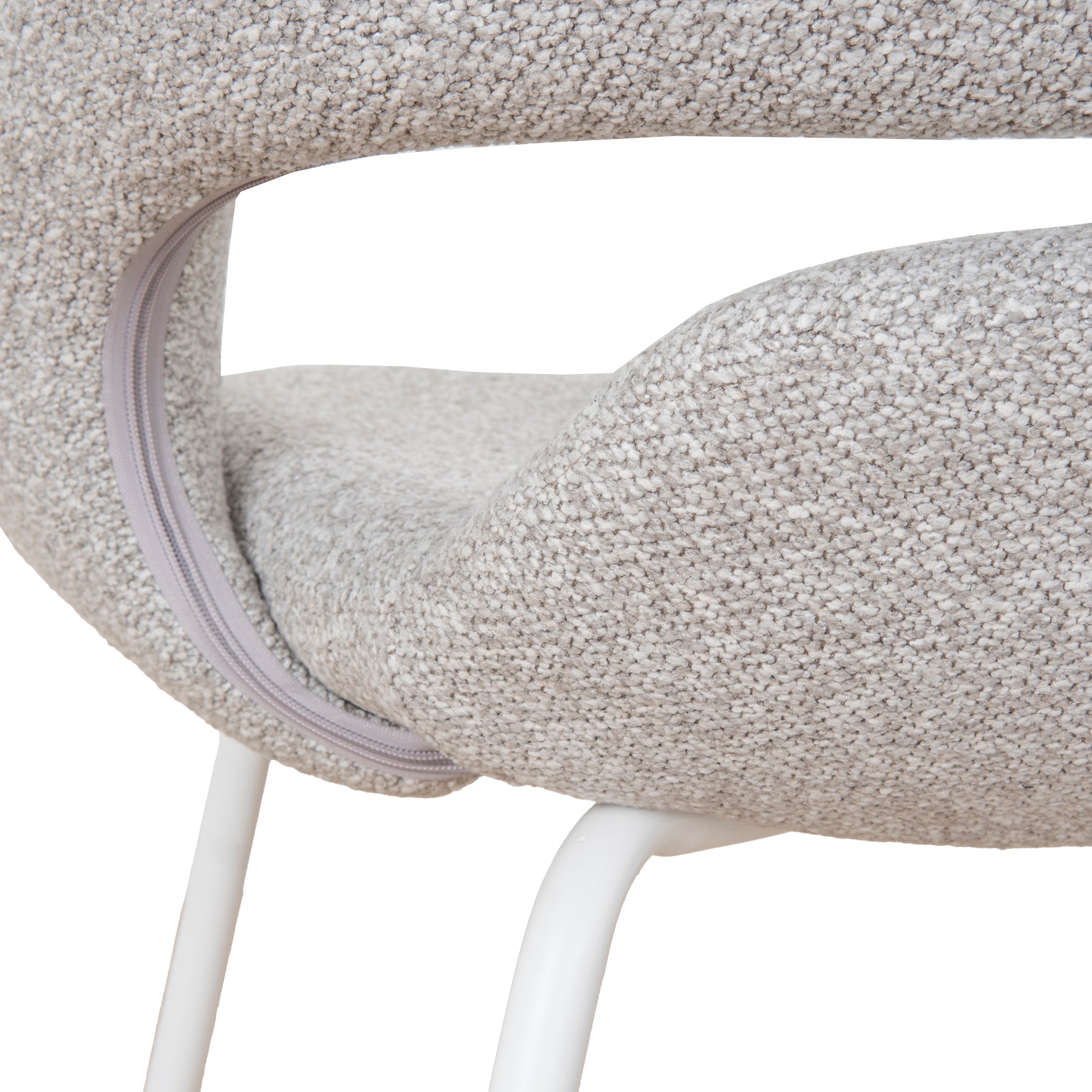 Set of 2 - Dalca White Dining Chair - Clay Grey Dining Chair Freehold-Core