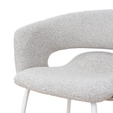 Set of 2 - Dalca White Dining Chair - Clay Grey Dining Chair Freehold-Core