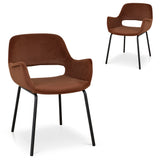 Set of 2 - Kendry Black Dining Chair - Red Bronze Seat Dining Chair Freehold-Core