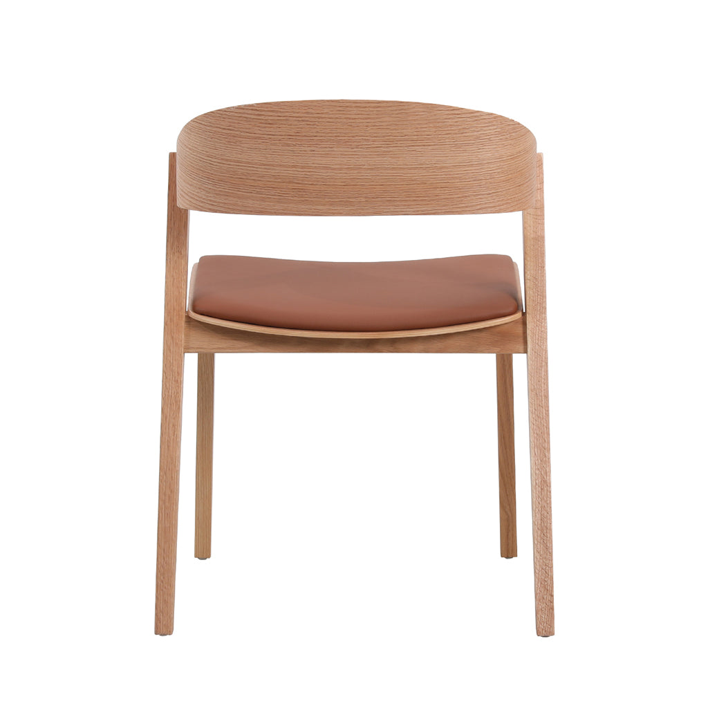 Set of 2 - Davis Natural Dining Chair - Brown Seat Dining Chair Swady-Core