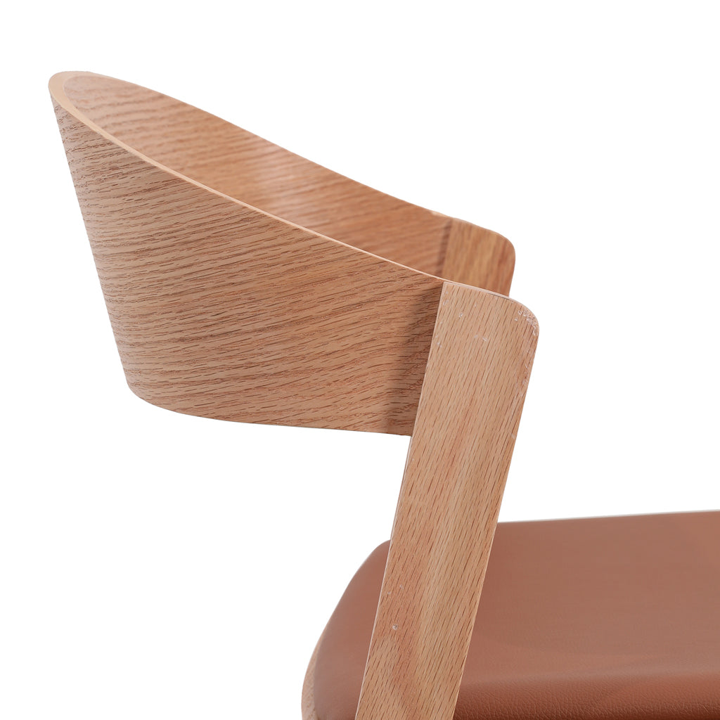 Set of 2 - Davis Natural Dining Chair - Brown Seat Dining Chair Swady-Core