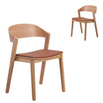 Set of 2 - Davis Natural Dining Chair - Brown Seat Dining Chair Swady-Core