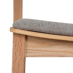 Set of 2 - Davis Natural Dining Chair - Grey Seat Dining Chair Swady-Core
