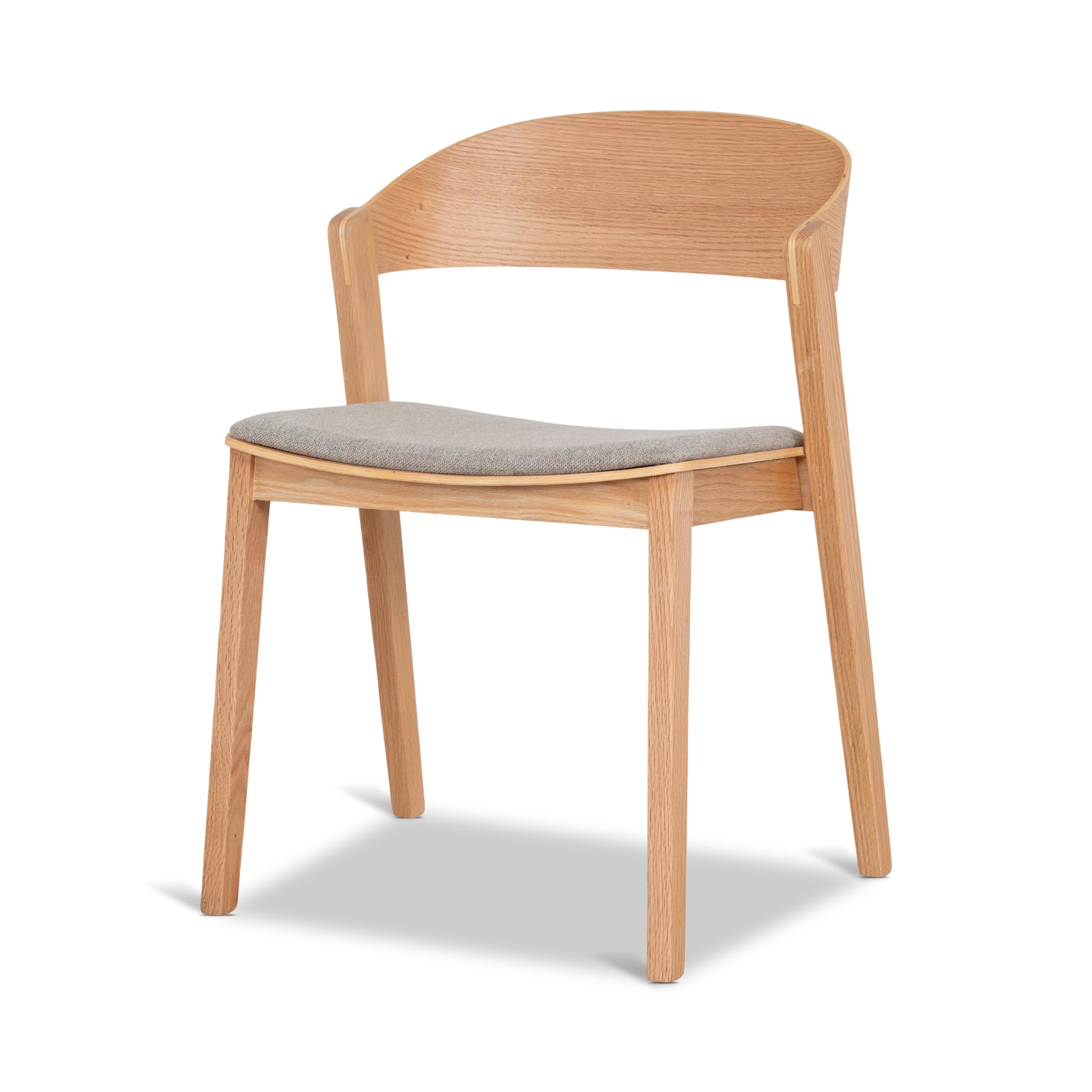 Set of 2 - Davis Natural Dining Chair - Grey Seat Dining Chair Swady-Core