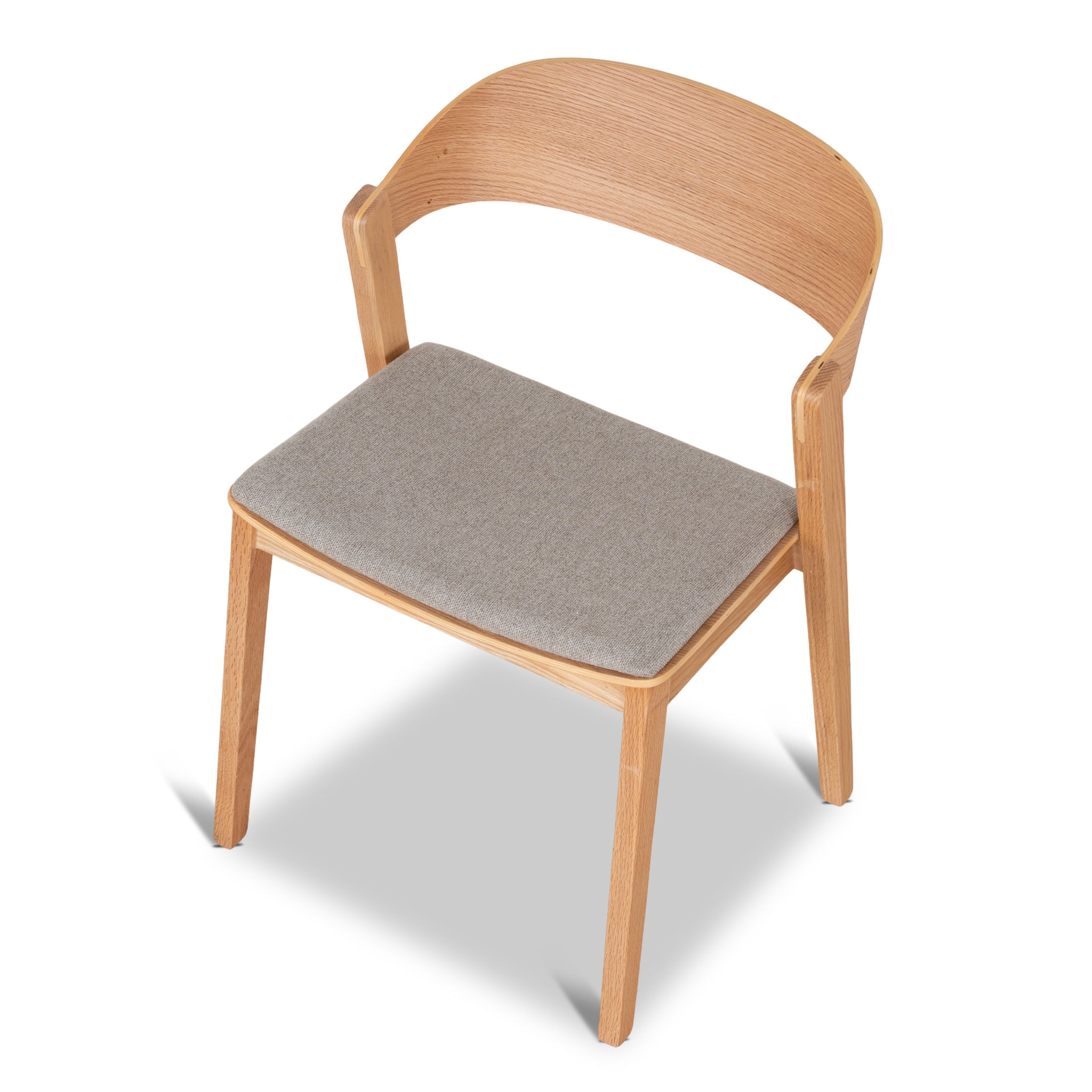 Set of 2 - Davis Natural Dining Chair - Grey Seat Dining Chair Swady-Core