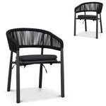 Set of 2 - Gonzalo Outdoor Dining Chair - Charcoal Outdoor Chair Industra-Core