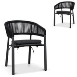 Set of 2 - Gonzalo Outdoor Dining Chair - Charcoal Outdoor Chair Industra-Core