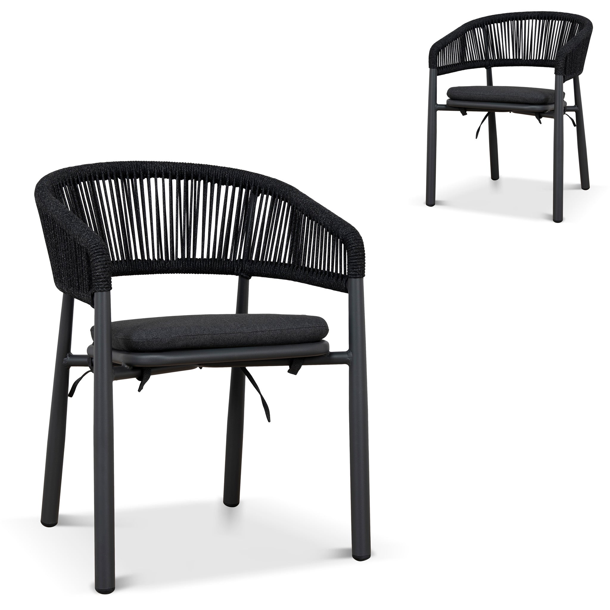 Set of 2 - Gonzalo Outdoor Dining Chair - Charcoal Outdoor Chair Industra-Core