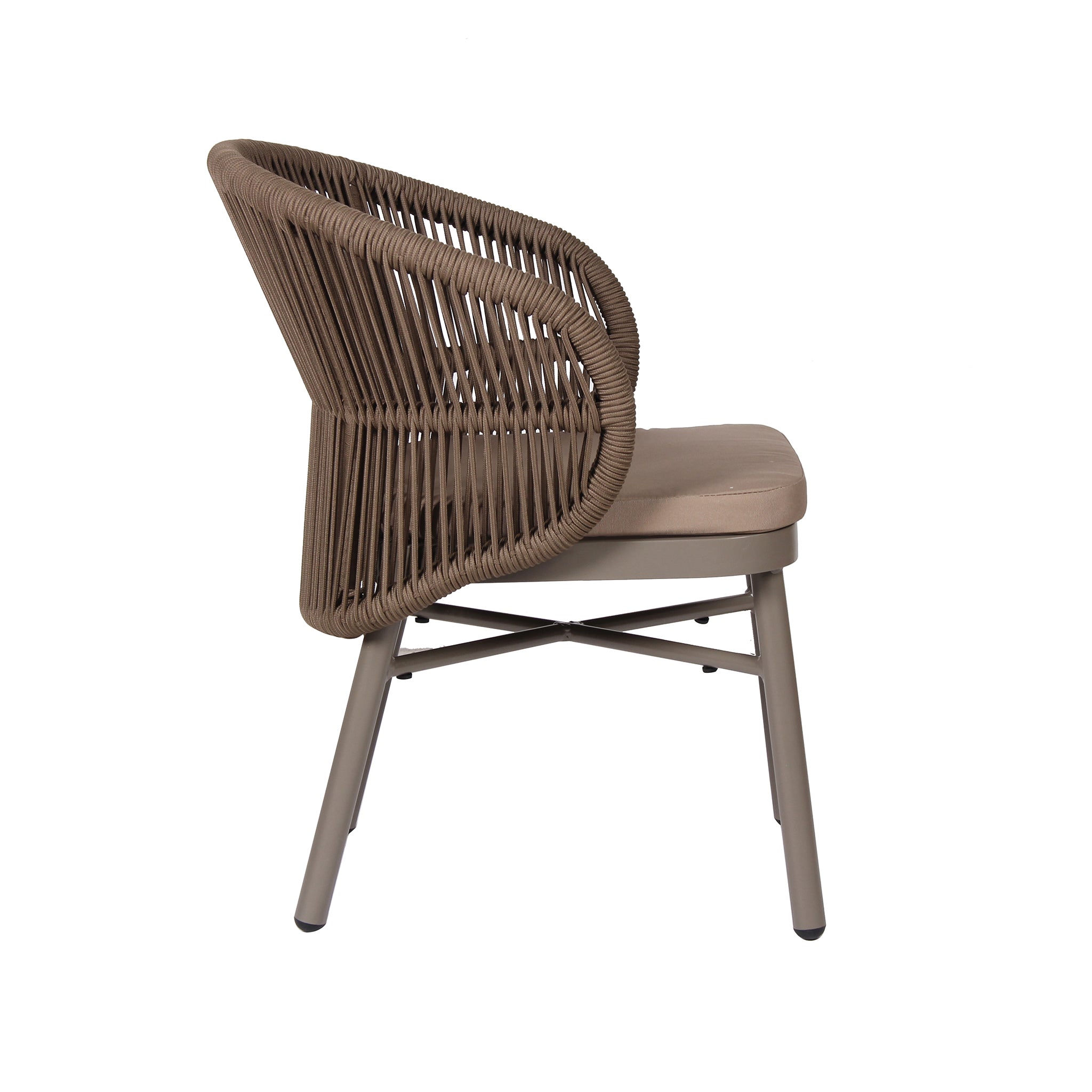 Set of 2 - Jamil Beige Outdoor Dining Chair - Brown Outdoor Chair Industra-Core