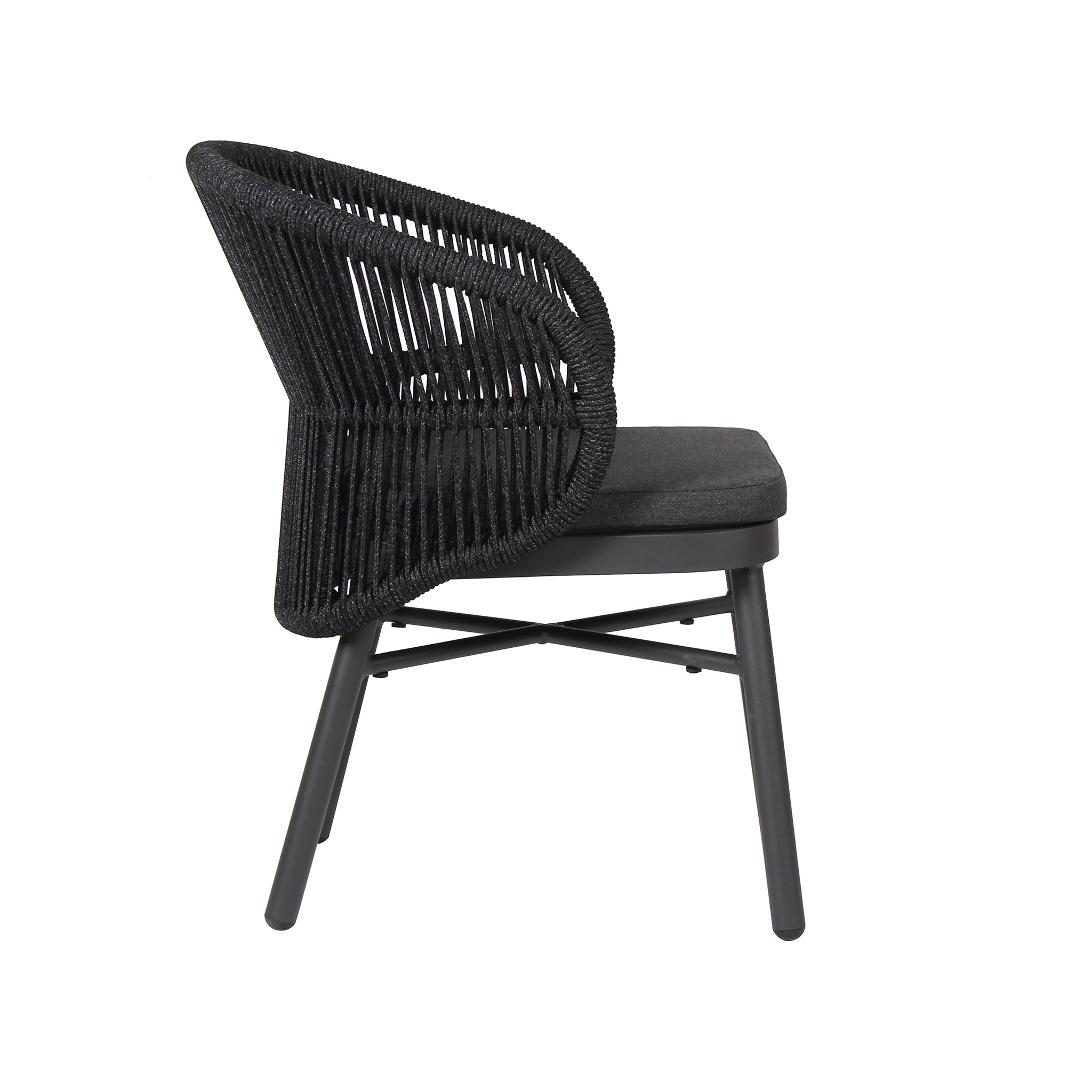 Set of 2 - Jamil Outdoor Dining Chair - Charcoal Outdoor Chair Industra-Core