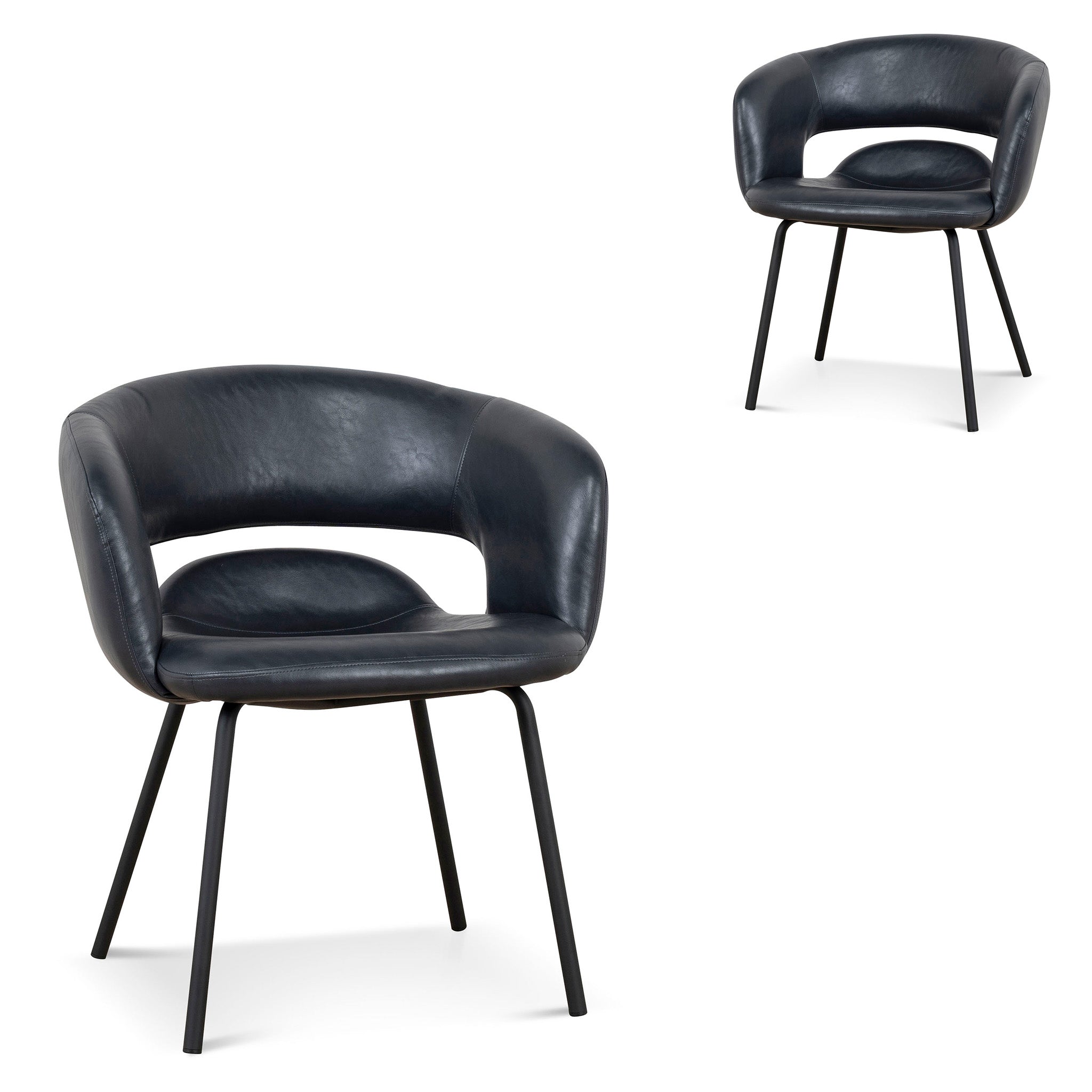 Set of 2 - Dalca Dining Chair - Full Black Dining Chair Freehold-Core