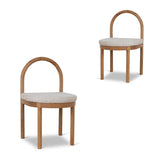 Set of 2 - Adir Natural Dining Chair - Pale Beige Dining Chair LJ-Core