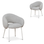 Set of 2 - Sora White Dining Chair - Clay Grey Dining Chair Freehold-Core
