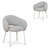 Set of 2 - Sora White Dining Chair - Clay Grey Dining Chair Freehold-Core