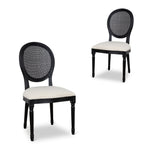 Set of 2 - Lenora Black ELM Dining Chair - Dawn Beige Dining Chair LJ-Core