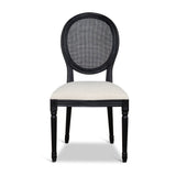 Set of 2 - Lenora Black ELM Dining Chair - Dawn Beige Dining Chair LJ-Core