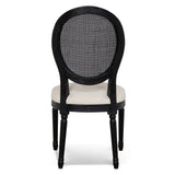 Set of 2 - Lenora Black ELM Dining Chair - Dawn Beige Dining Chair LJ-Core