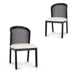 Set of 2 - Margie Black ELM Dining Chair - Dawn Beige Dining Chair LJ-Core