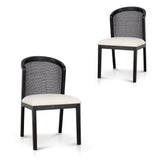 Set of 2 - Margie Black ELM Dining Chair - Dawn Beige Dining Chair LJ-Core