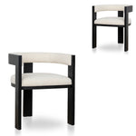 Set of 2 - Miles Black ELM Dining Chair - Dawn Beige Dining Chair LJ-Core