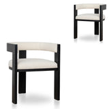 Set of 2 - Miles Black ELM Dining Chair - Dawn Beige Dining Chair LJ-Core