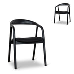 Set of 2 - Rowan Dining Chair - Full Black Dining Chair Naxos-Core