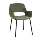 Set of 2 - Kendry Black Dining Chair - Dark Moss Green Dining Chair Freehold-Core