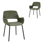 Set of 2 - Kendry Black Dining Chair - Dark Moss Green Dining Chair Freehold-Core