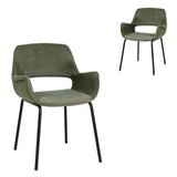Set of 2 - Kendry Black Dining Chair - Dark Moss Green Dining Chair Freehold-Core