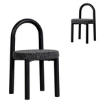Set of 2 - Luzia Black Dining Chair - Field Charcoal Dining Chair Freehold-Core