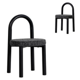 Set of 2 - Luzia Black Dining Chair - Field Charcoal Dining Chair Freehold-Core