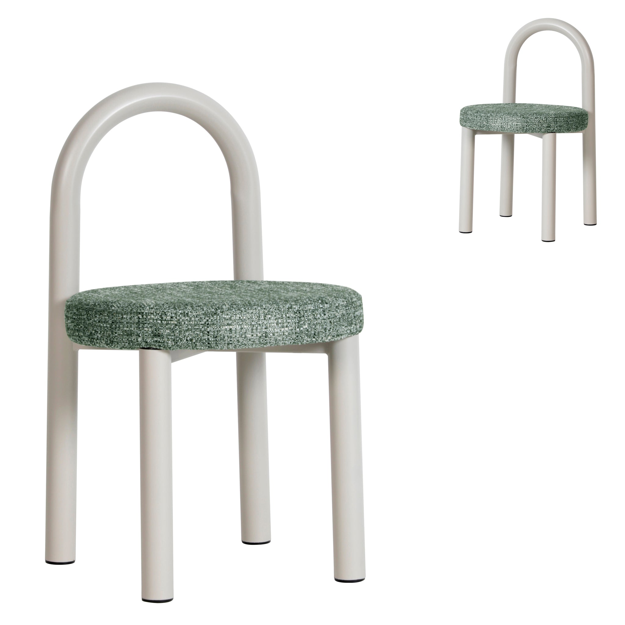 Set of 2 - Luzia White Dining Chair - Spring Green Dining Chair Freehold-Core