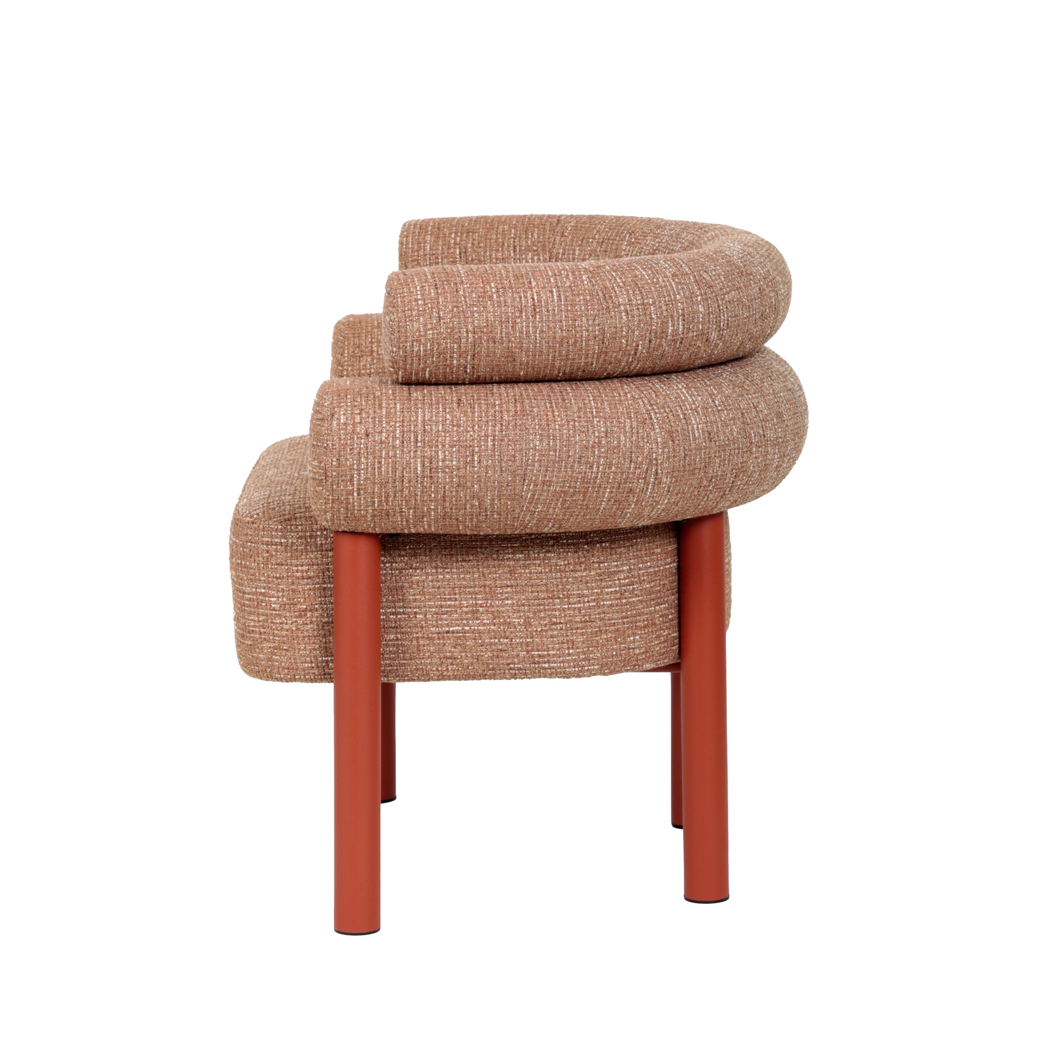 Yara Sandy Red Armchair - Russet Brown Armchair Freehold-Core